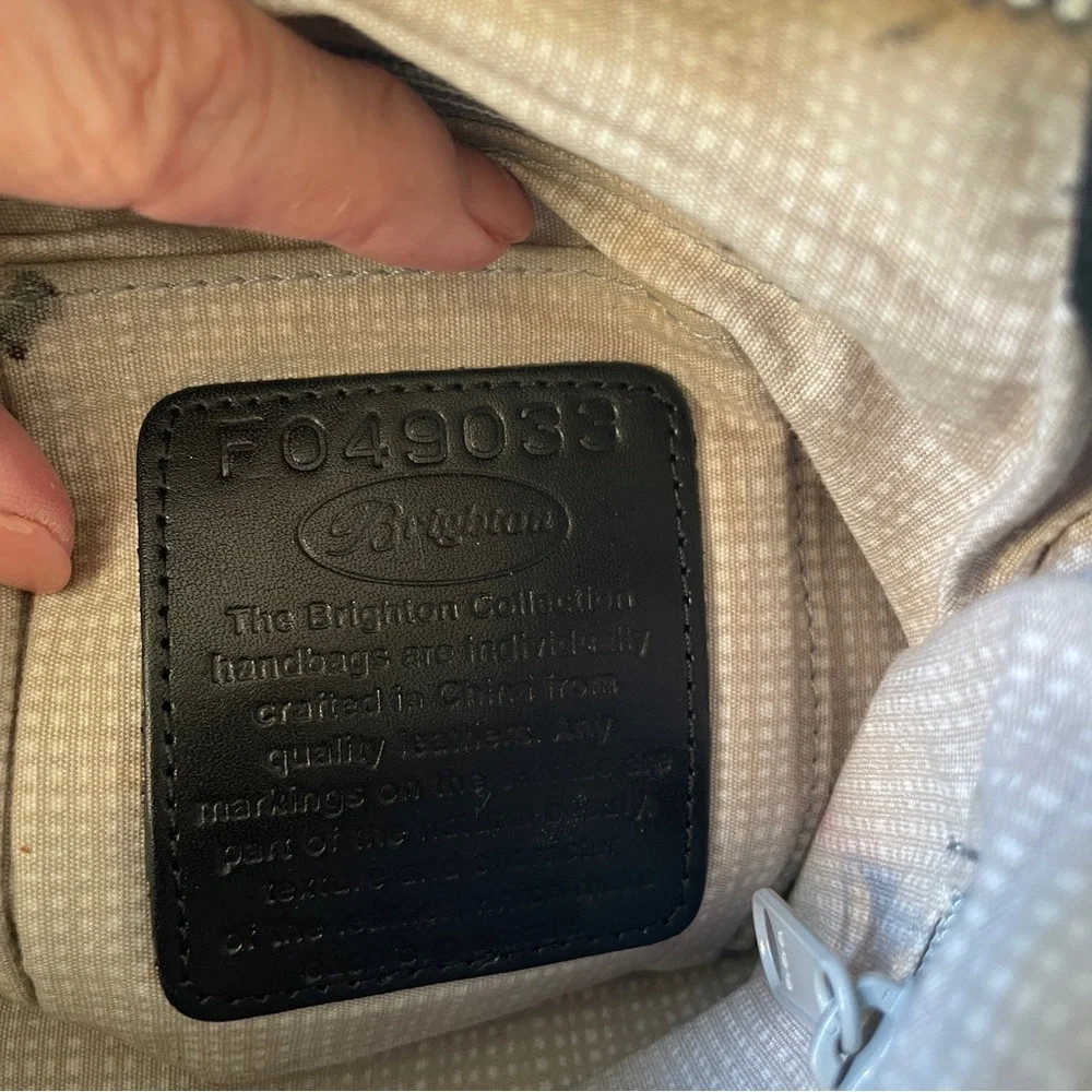 Brighton Black Crossbody Bag with Silver Accents - Picture 8 of 11